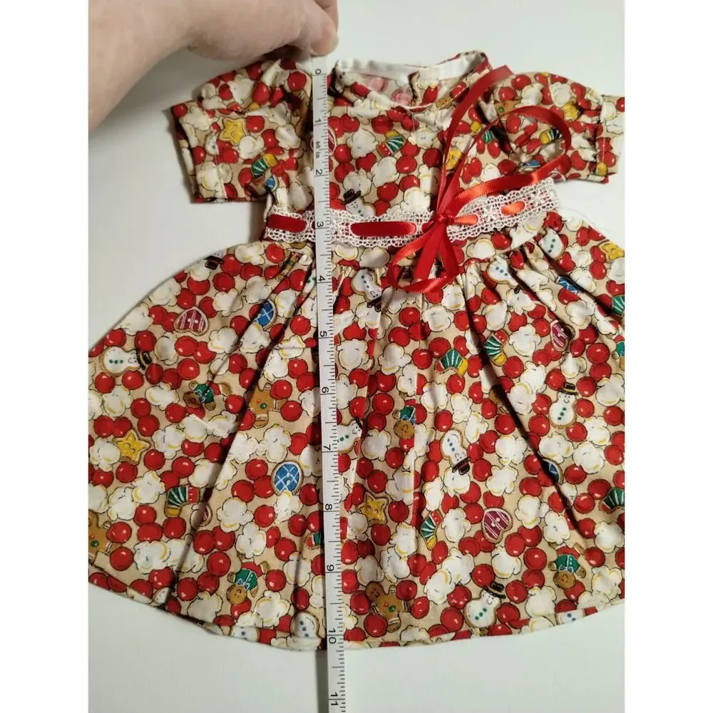 Vintage Handmade Doll Dress - Popcorn Cranberry Garland 10
